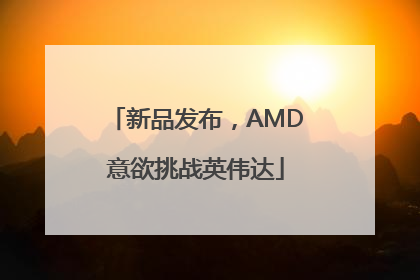 新品发布，AMD意欲挑战英伟达